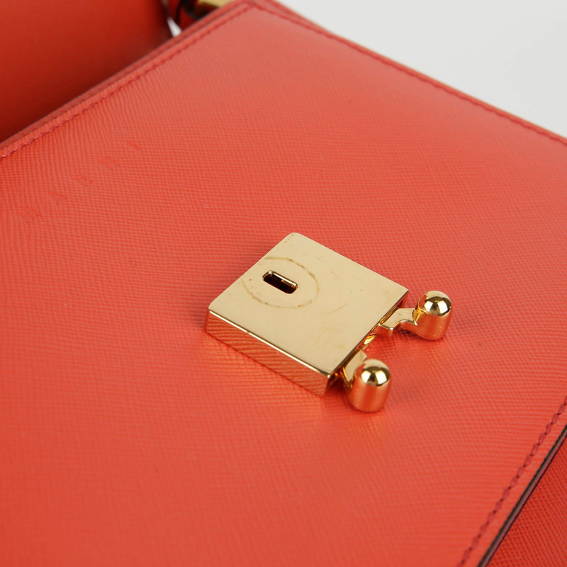 MARNI 中型橙色 Saffiano 皮革 Trunk 單背包和斜背包-4