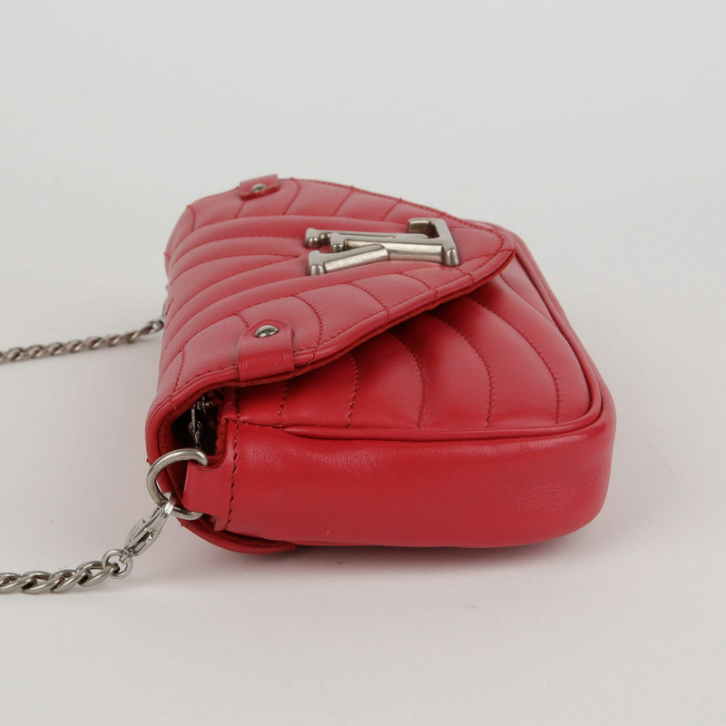 LOUIS VUITTON 紅色皮革 New Wave 鏈條斜背包-2