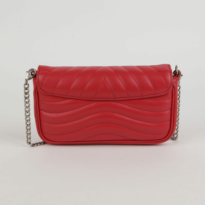 【包稅】LOUIS VUITTON 紅色皮革新款鏈條斜背包-1