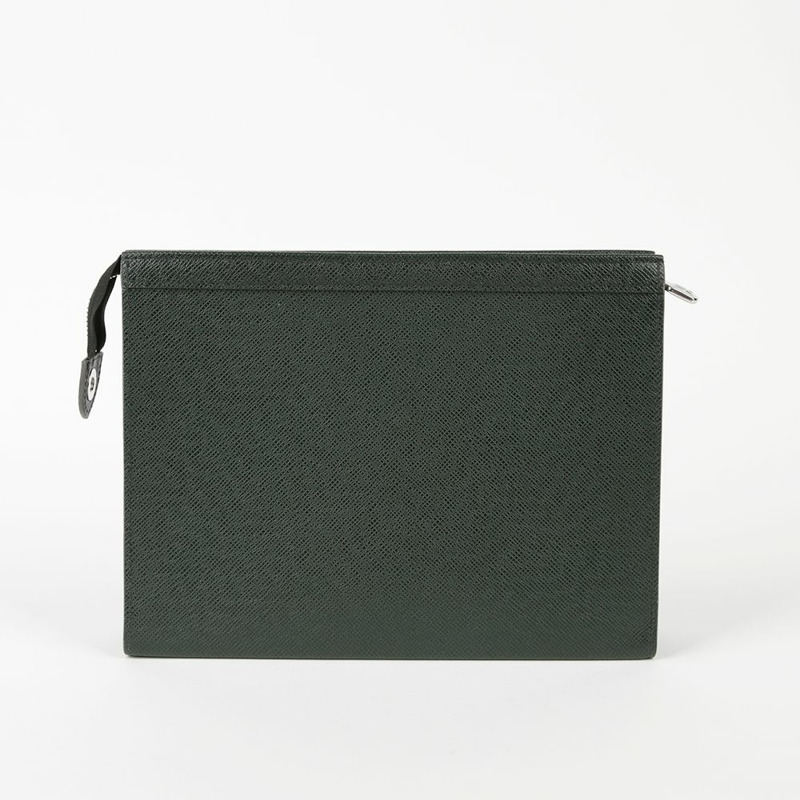 LOUIS VUITTON 綠色 Tiga 皮革 Voyage 手拿包-1