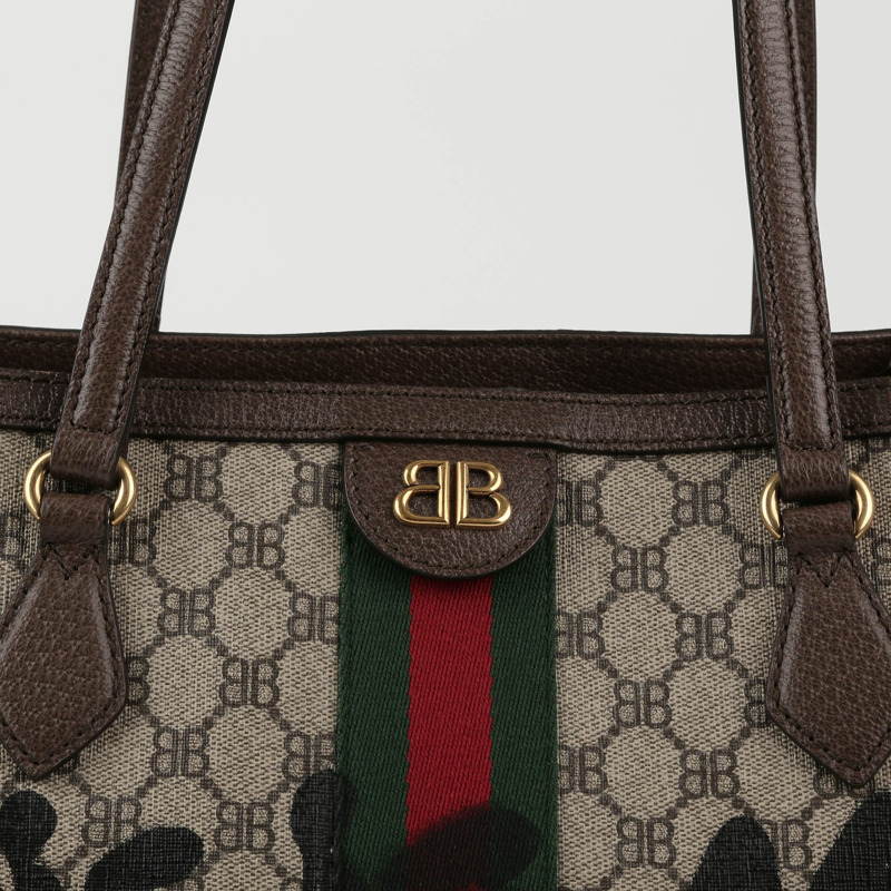 BALENCIAGA 中型帆布 X Gucci Hacker Project 塗鴉手提包與肩背包-1