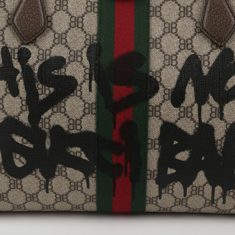 BALENCIAGA 中型帆布 X Gucci Hacker Project 塗鴉手提包與肩背包-2