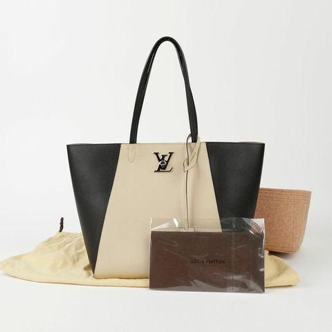 LOUIS VUITTON Lockme Cabas 多色皮革手提包和單肩包