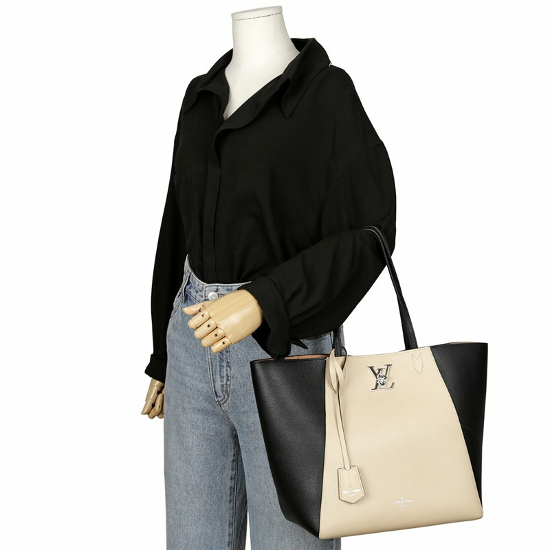 【包稅】LOUIS VUITTON Lockme Cabas 多色皮革手提包和單肩包-8