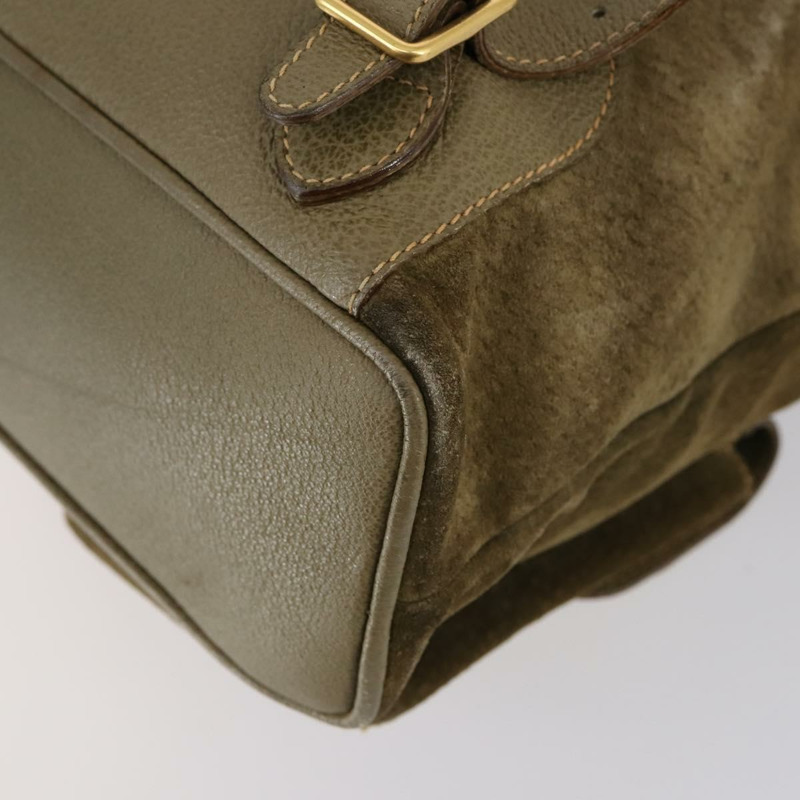 【日本直送】GUCCI 竹子背包 絨面革 卡其色 金色 003 2058 0016 正品 th6322-17