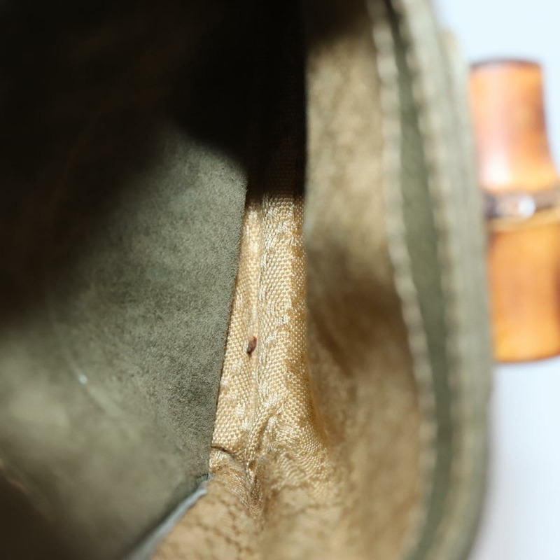 【日本直送】GUCCI 竹子背包 絨面革 卡其色 金色 003 2058 0016 正品 th6322-24