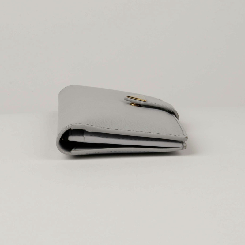 PRADA 天藍色 Saffiano 皮革長錢包-3
