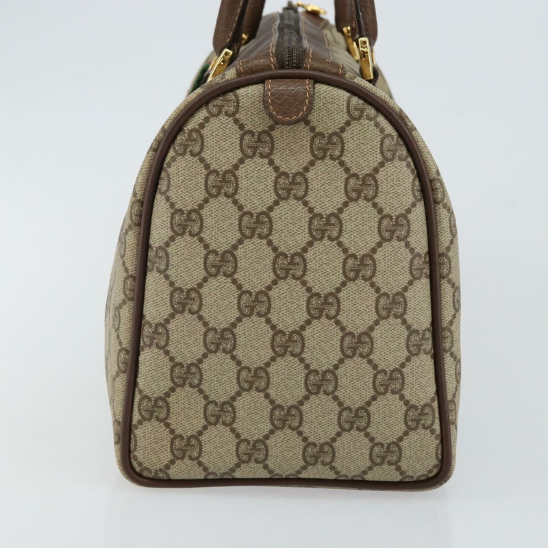 【日本直送】GUCCI GG Supreme Web Sherry Line 波士頓包 PVC 米金色 40 02 007 正品 143489-3