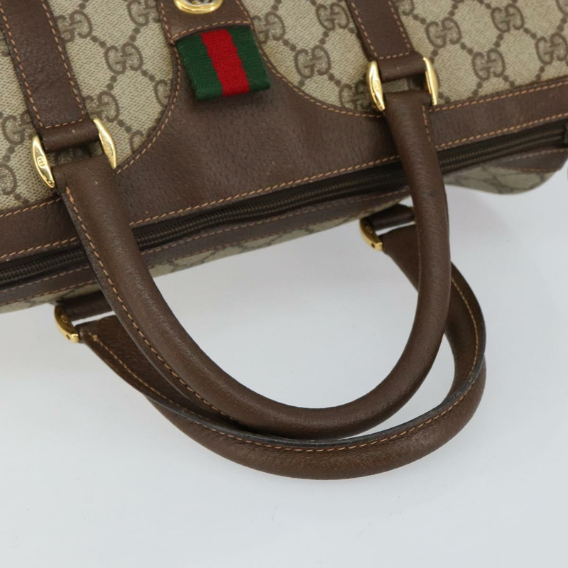 【日本直送】GUCCI GG Supreme Web Sherry Line 波士頓包 PVC 米金色 40 02 007 正品 143489-6