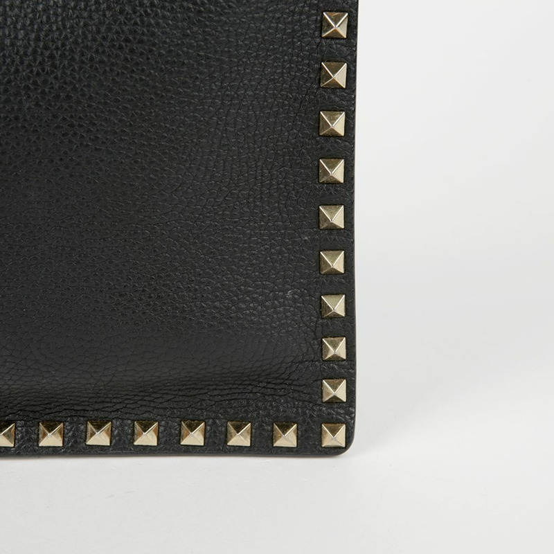 VALENTINO 黑色皮革 Rockstud 手拿包 0269VSH-2