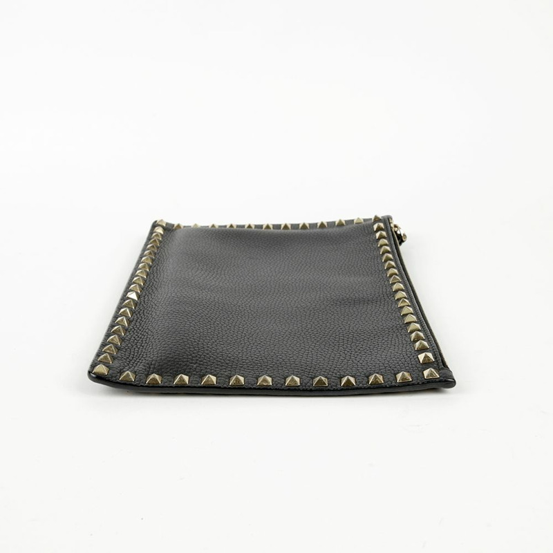 VALENTINO 黑色皮革 Rockstud 手拿包 0269VSH-4