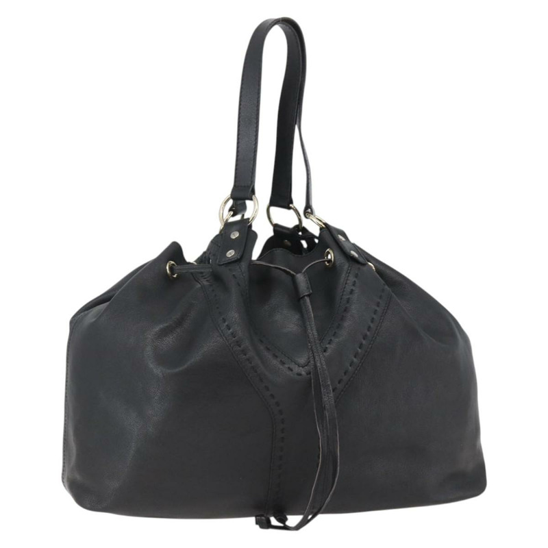 【日本直送】SAINT LAURENT 雙面雙肩包 皮革 黑金 正品 144417-0