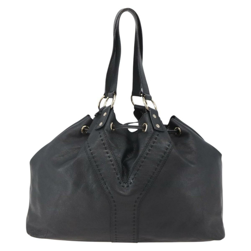 【日本直送】SAINT LAURENT 雙面雙肩包 皮革 黑金 正品 144417-1