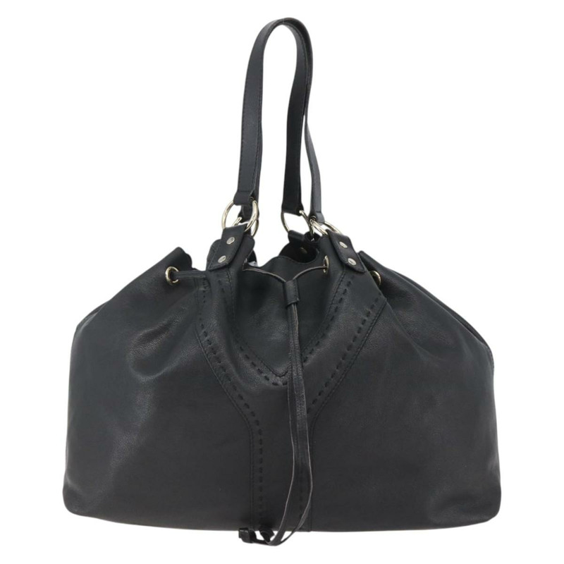 【日本直送】SAINT LAURENT 雙面雙肩包 皮革 黑金 正品 144417-12