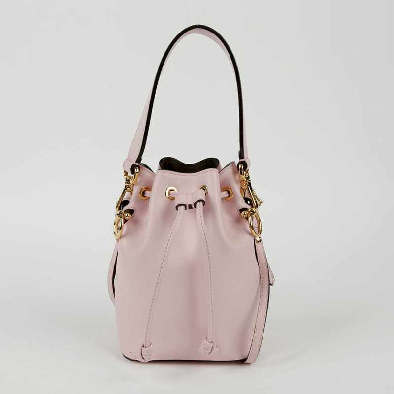 【包稅】FENDI 8BS010 迷你粉紅皮革 Montrezo 水桶手提包/單肩包-1