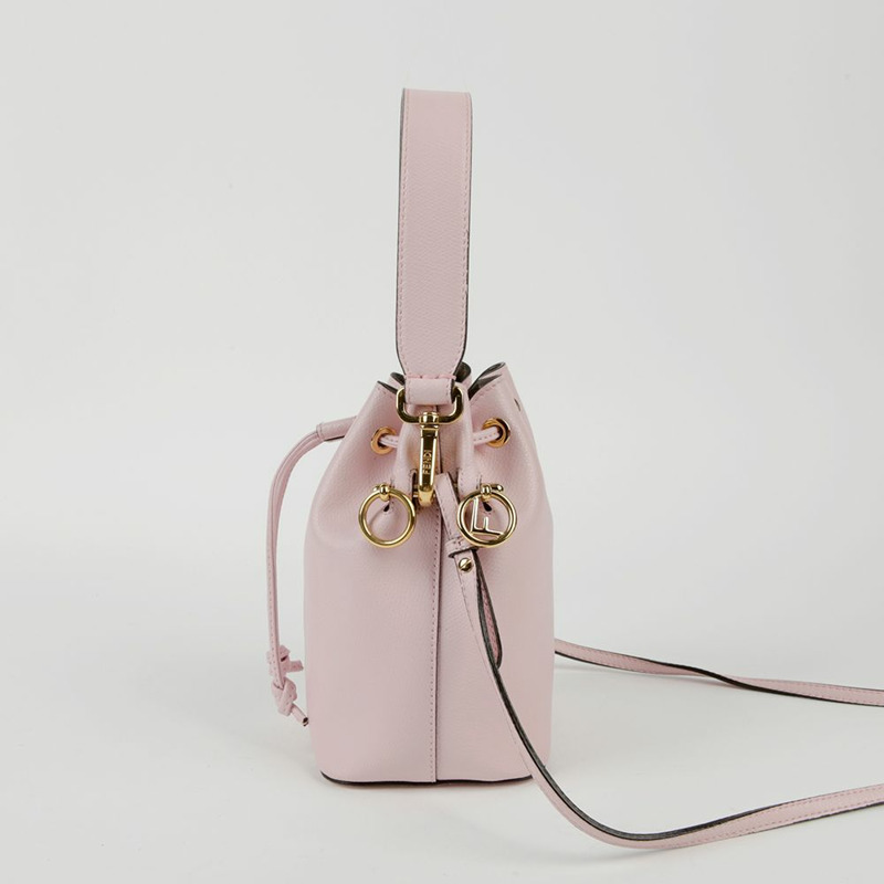 【包稅】FENDI 8BS010 迷你粉紅皮革 Montrezo 水桶手提包/單肩包-3