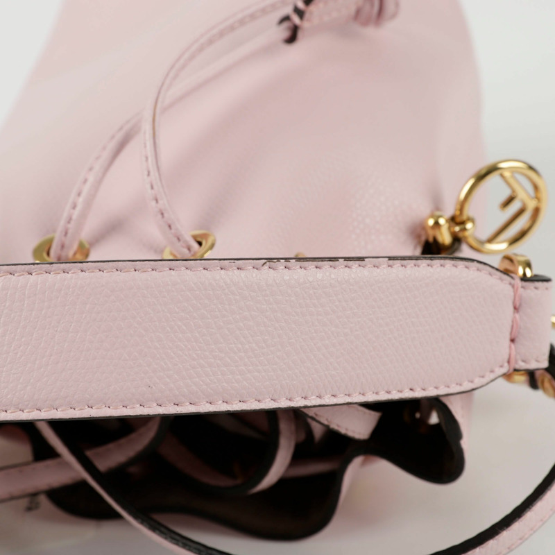 【包稅】FENDI 8BS010 迷你粉紅皮革 Montrezo 水桶手提包/單肩包-11