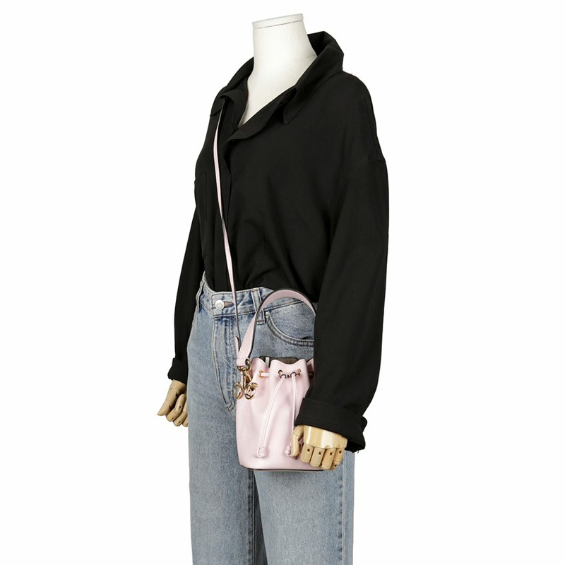 【包稅】FENDI 8BS010 迷你粉紅皮革 Montrezo 水桶手提包/單肩包-14