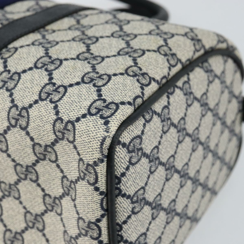 【日本直送】GUCCI GG Supreme Sherry Line 波士頓包 PVC 海軍藍金紅色 正品 143577-7