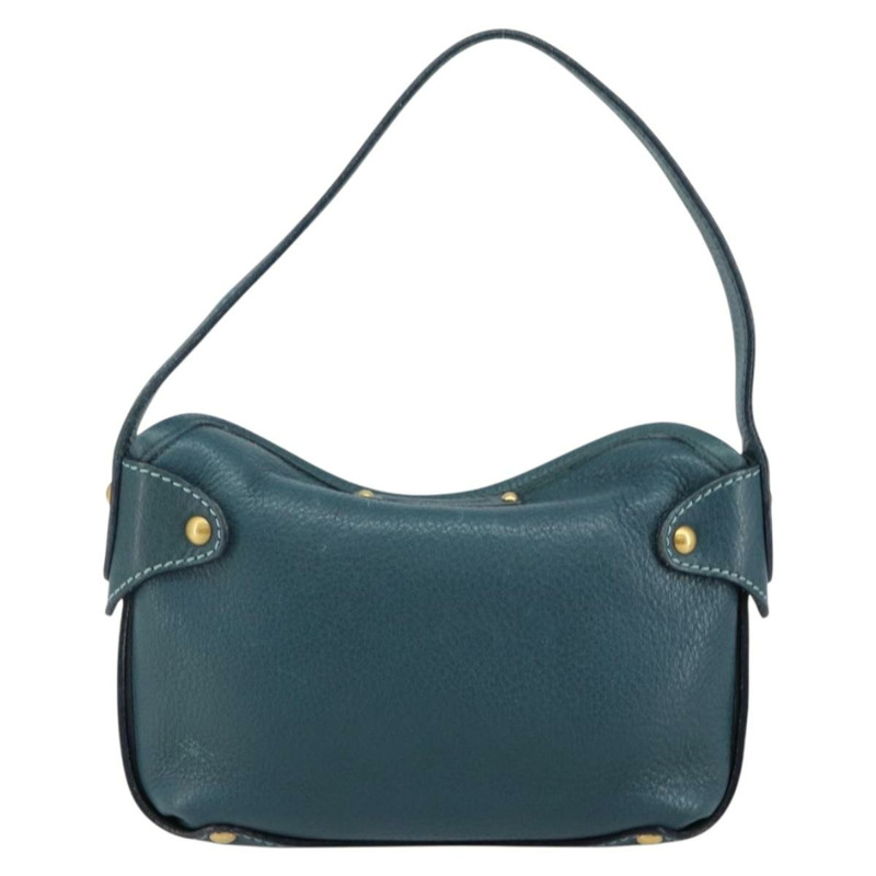 【日本直送】Salvatore Ferragamo Gancini 單肩包 皮革 藍色 金色 正品 143587-1