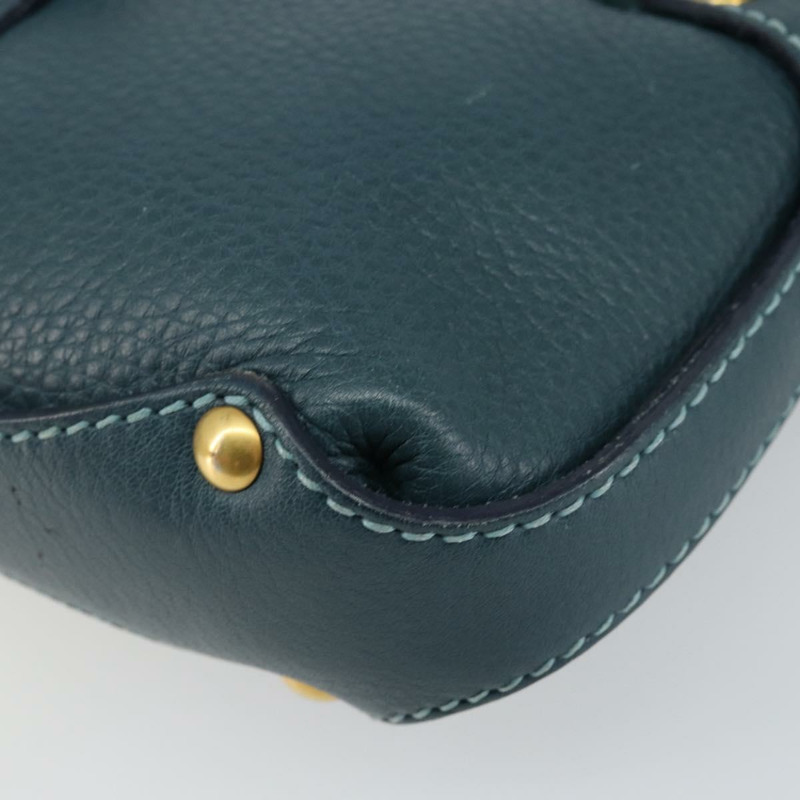 【日本直送】Salvatore Ferragamo Gancini 單肩包 皮革 藍色 金色 正品 143587-8