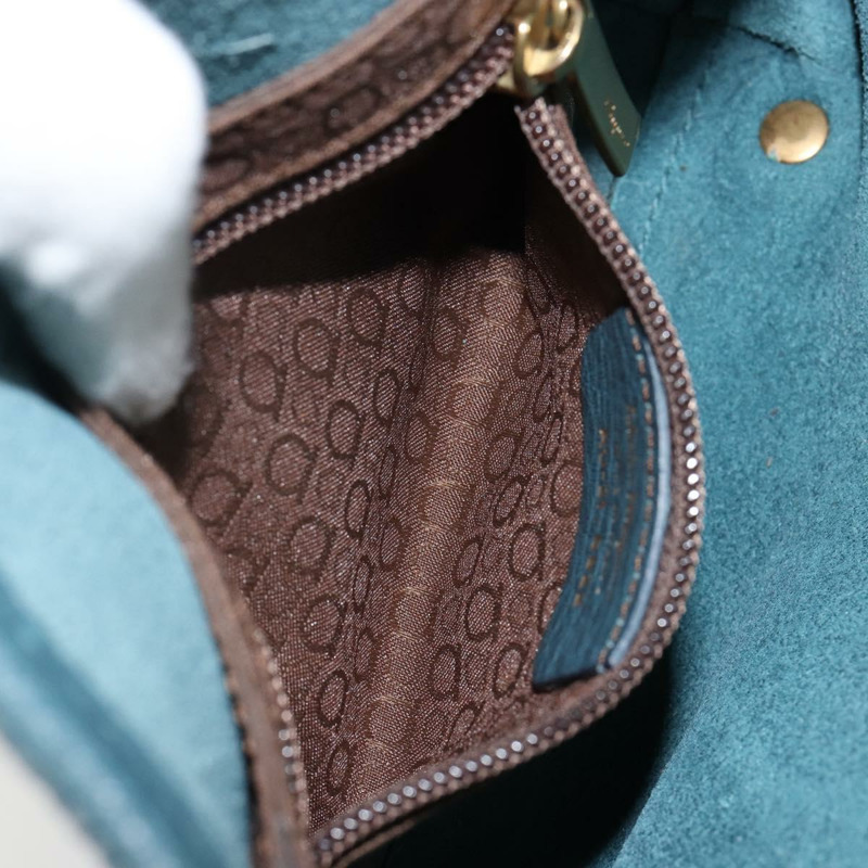 【日本直送】Salvatore Ferragamo Gancini 單肩包 皮革 藍色 金色 正品 143587-10