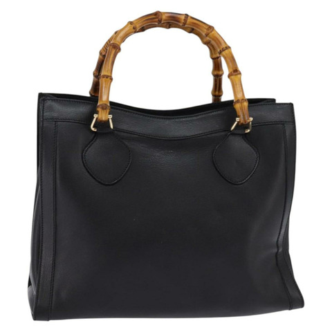 GUCCI 竹節手提包皮革專賣店金色黑色 002 8260 正品 gh808