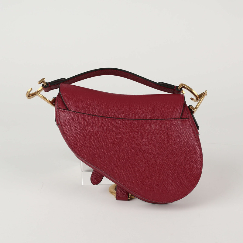 【包稅】DIOR 迷你紅色粒面小牛皮馬鞍肩包-2