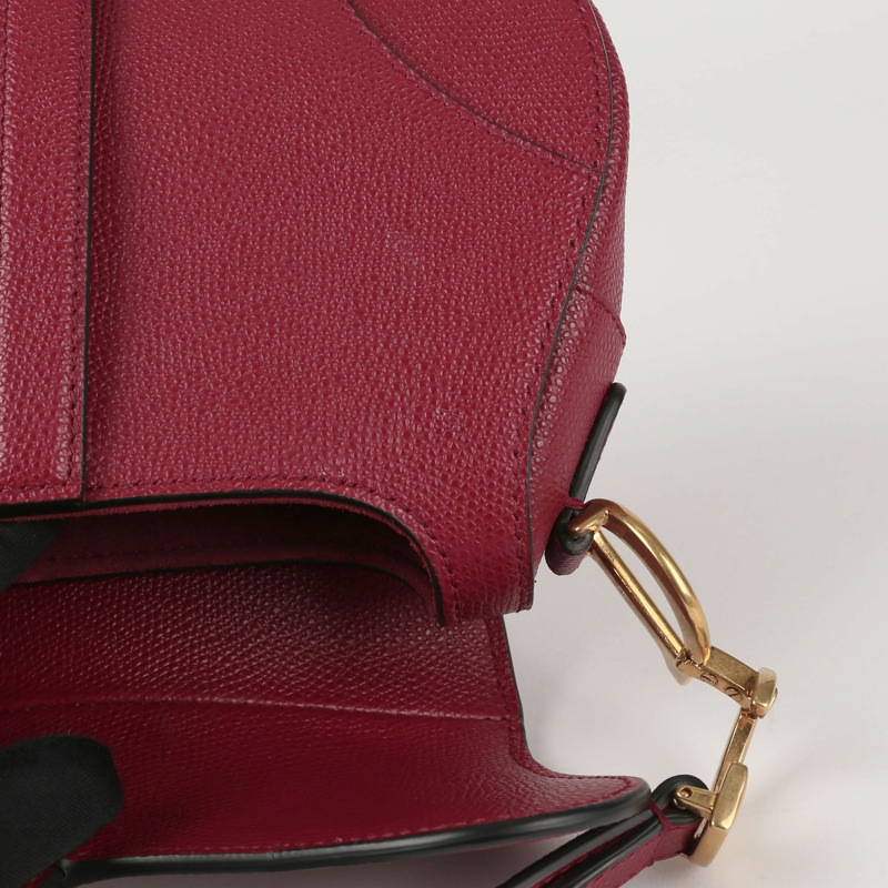 【包稅】DIOR 迷你紅色粒面小牛皮馬鞍肩包-6