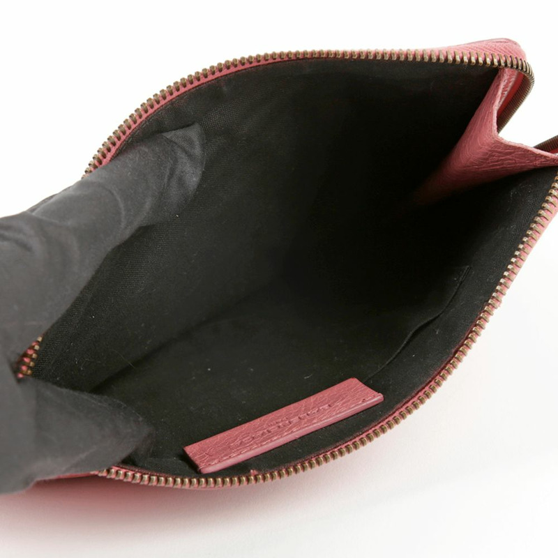 BALENCIAGA 粉紅色皮革經典汽車手拿包-6