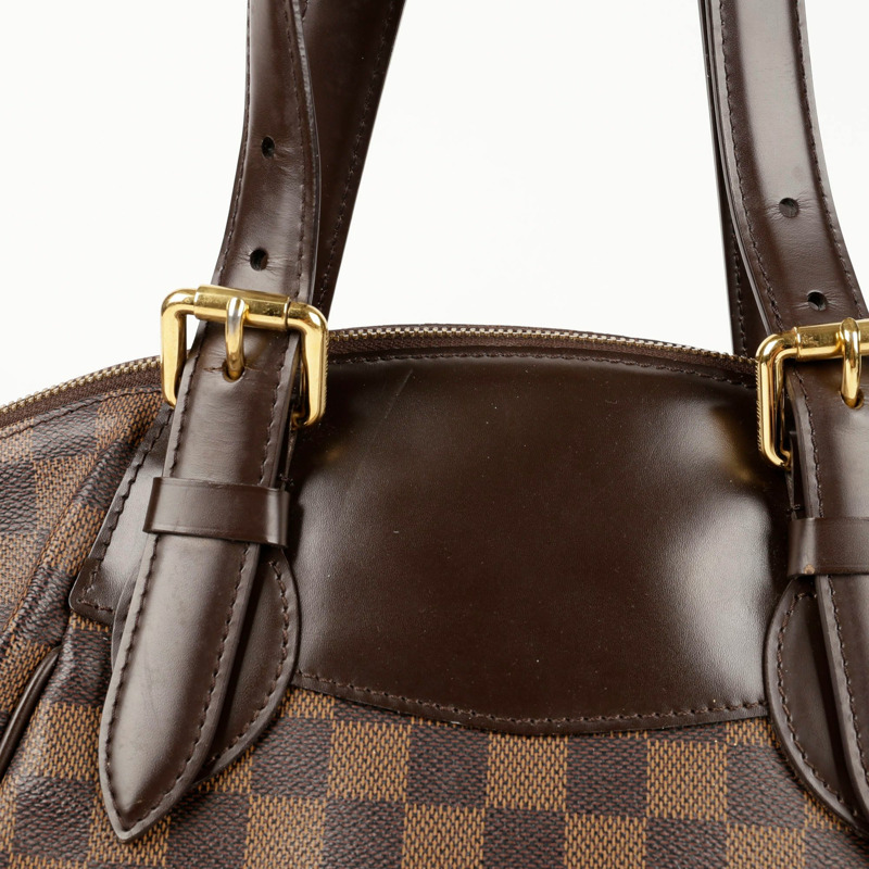 LOUIS VUITTON Damier Ebene 帆布 Verona 手提包和單肩包 MM 尺寸-7