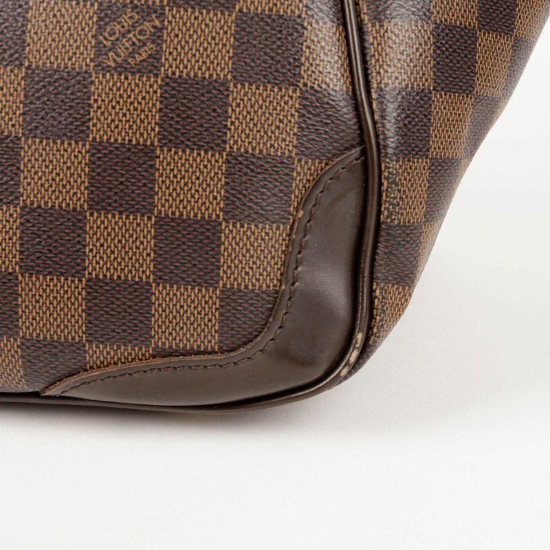 LOUIS VUITTON Damier Ebene 帆布 Verona 手提包和單肩包 MM 尺寸-9