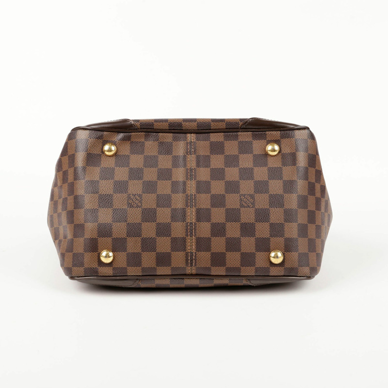 LOUIS VUITTON Damier Ebene 帆布 Verona 手提包和單肩包 MM 尺寸-11
