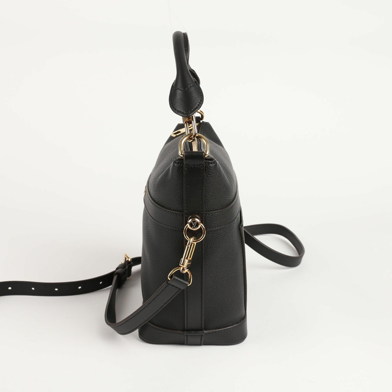 【包稅】LOUIS VUITTON PM尺寸黑色皮革巡航手提包和肩背包-4