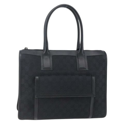 GUCCI GG 帆布手提包 黑色銀色 000 0854 正品 144629