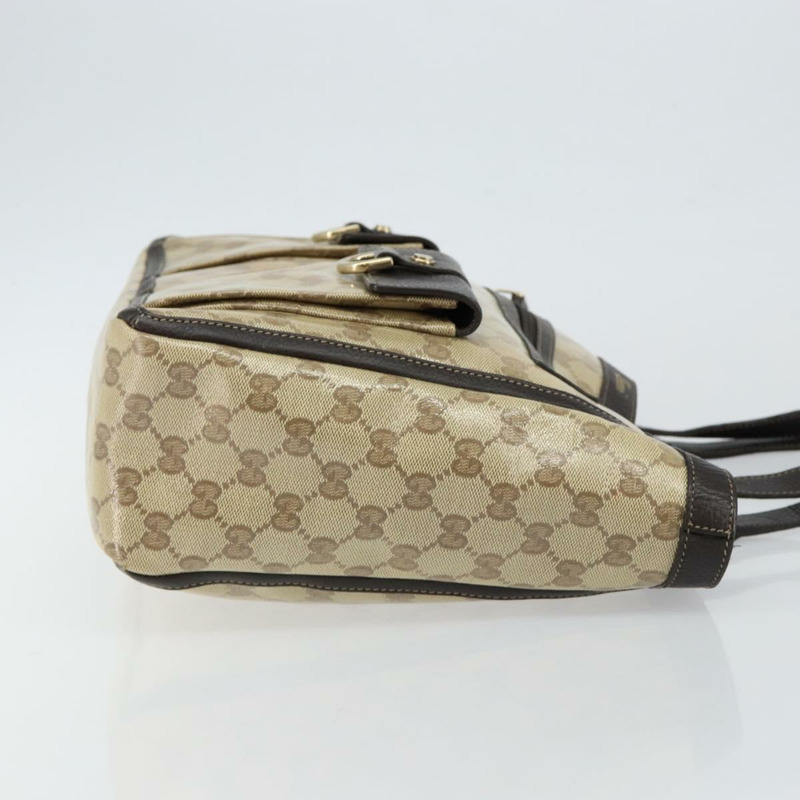 【日本直送】GUCCI GG 水晶修道院包 塗層帆布 Outlet 米色金色 268639 正品 144520-2
