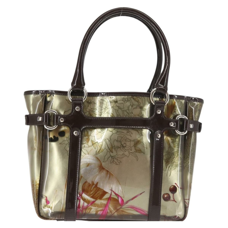 【日本直送】Salvatore Ferragamo 動物圖案手提包乙烯基棕色正品 144645-1