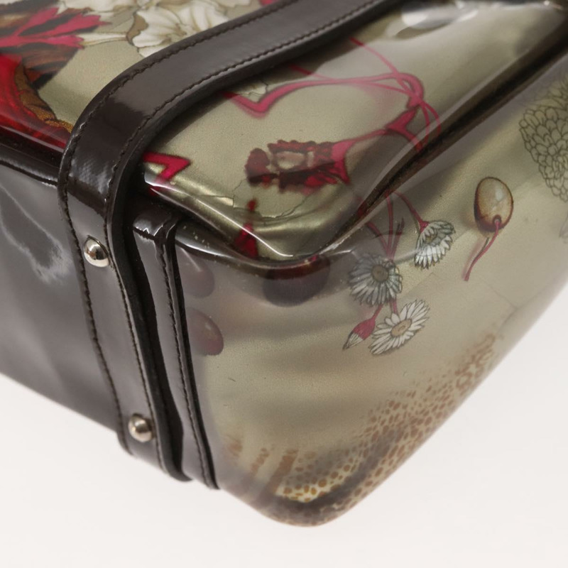 【日本直送】Salvatore Ferragamo 動物圖案手提包乙烯基棕色正品 144645-13