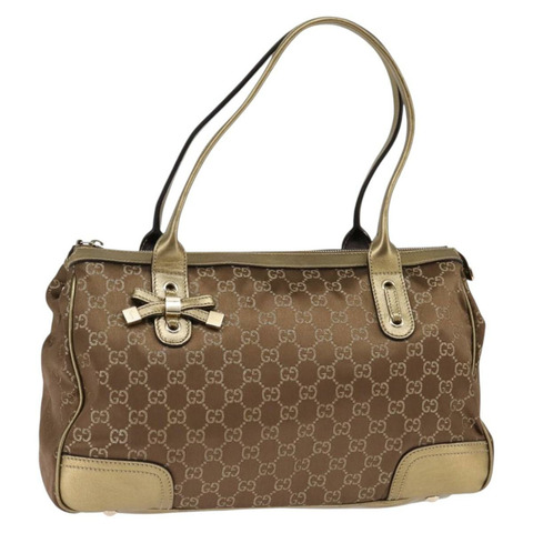 GUCCI Prince GG 帆布托特包 棕金色 177052 正品 146272