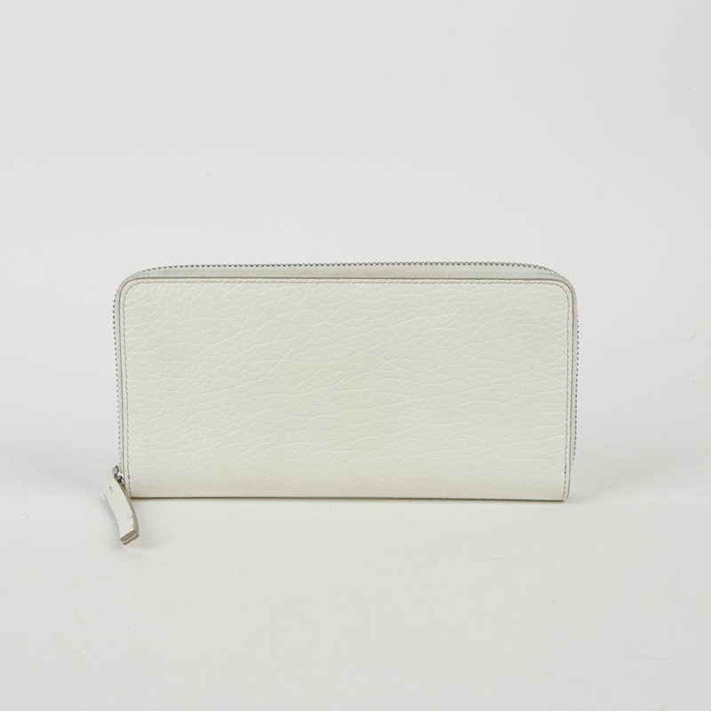 MAISON MARGIELA 白色皮革縫線拉鍊長皮夾-1