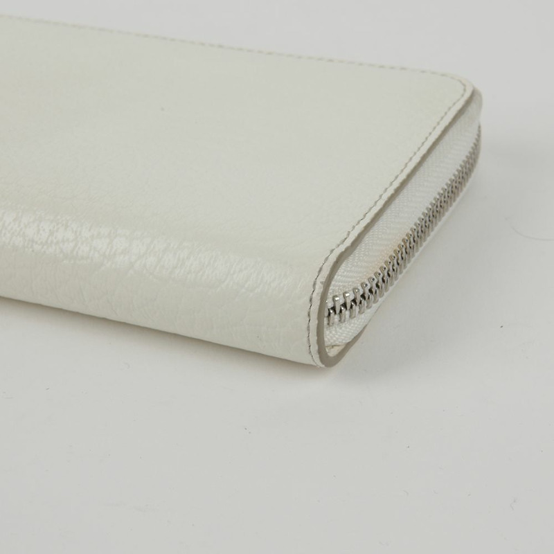 MAISON MARGIELA 白色皮革縫線拉鍊長皮夾-7