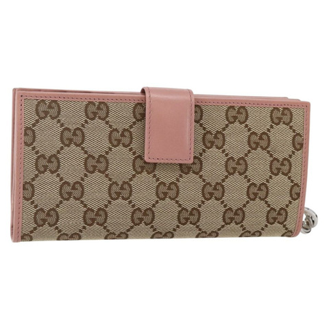 GUCCI GG 帆布長版皮夾 米色 233024 正品 146036