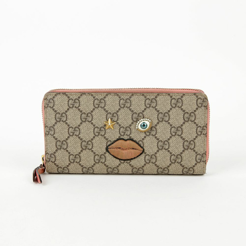GUCCI GG Supreme 帆布長版錢包-1