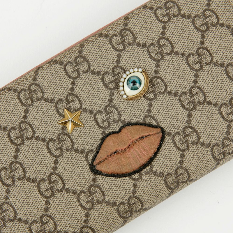 GUCCI GG Supreme 帆布長版錢包-2