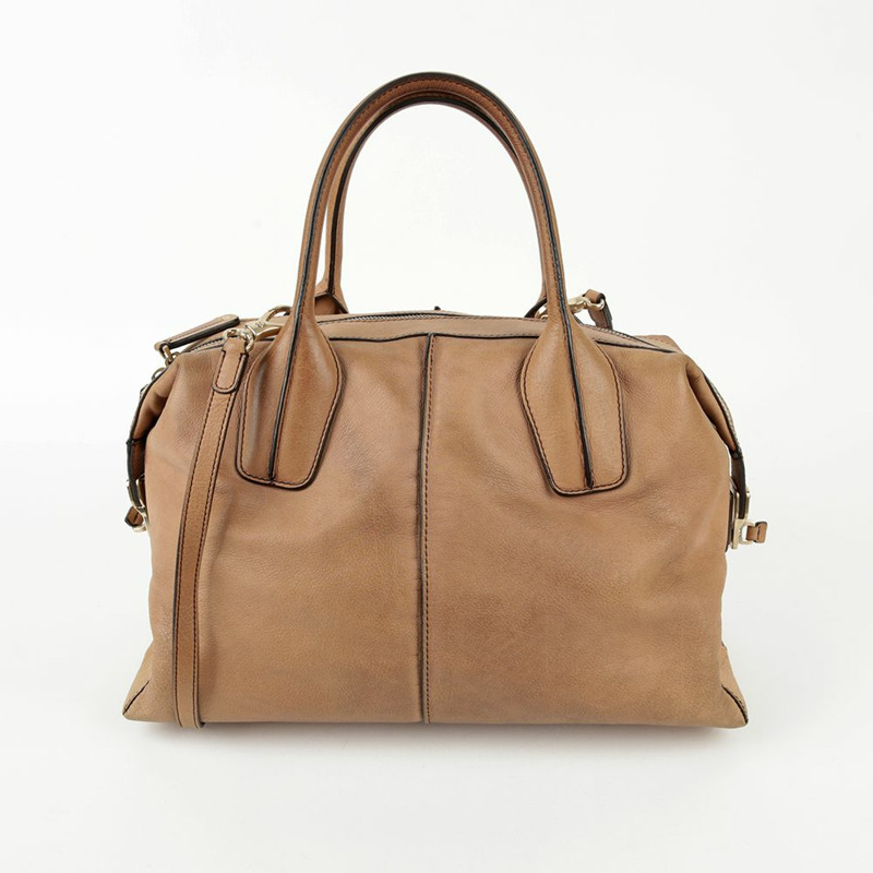 TODS 米色皮革 D 型手提包和單肩包-0
