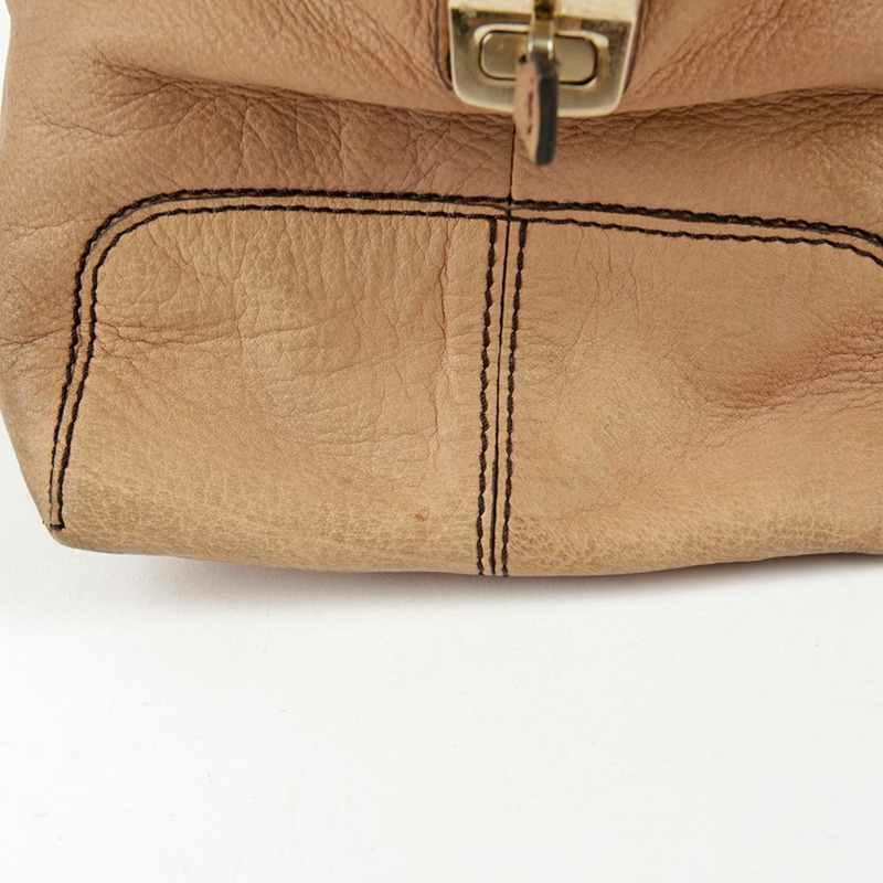 TODS 米色皮革 D 型手提包和單肩包-4
