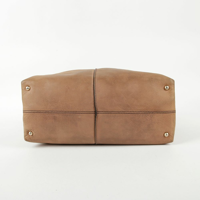 TODS 米色皮革 D 型手提包和單肩包-6
