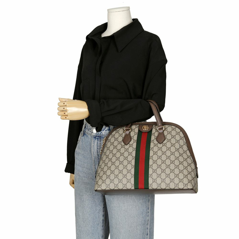 【包稅】GUCCI 中型 GG Supreme 帆布 Ophidia 手提單肩包-6