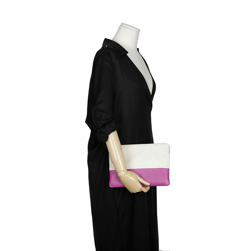 CELINE 雙色皮革手拿包-18