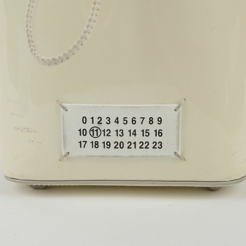 MAISON MARGIELA 小號白色漆皮 5AC 水桶托特單肩包 0035-2